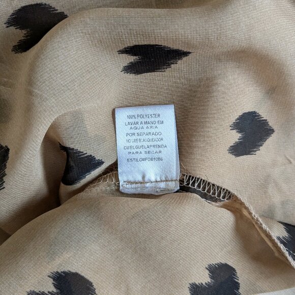 Fun 2 Fun Tan Heart Print Blouse - Picture 8 of 11